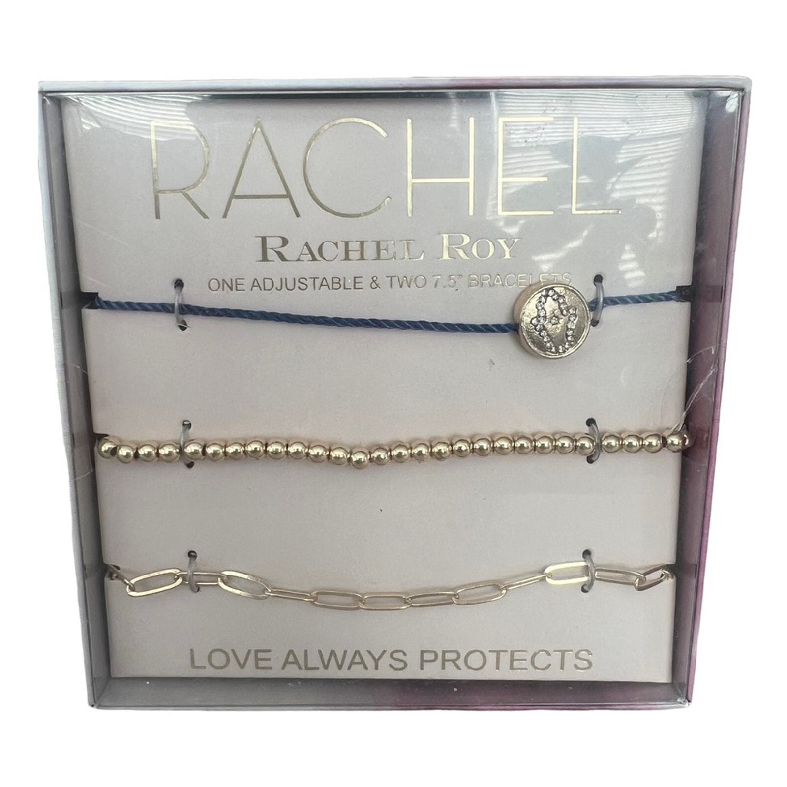 Rachel Roy Gold Tone Bracelet Set Gift Box